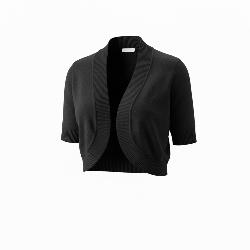 Cielo Black Open-Front Women's Sweater Shrug Cardigan